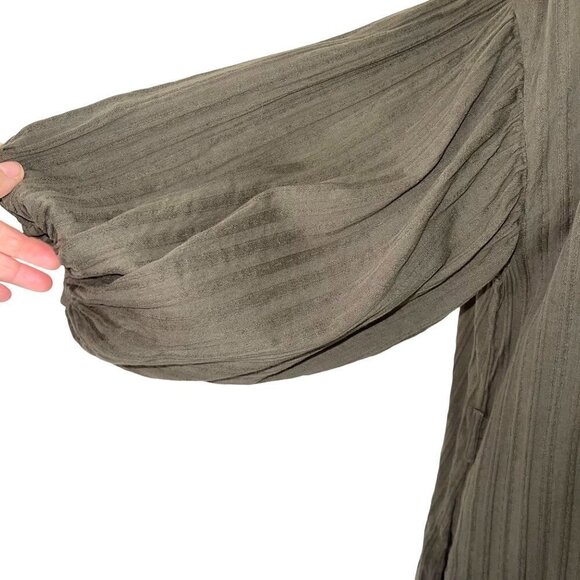 Pharaoh Collection Dress Womens Size 1 Japanese Cotton V Neck Green Made In USA - Picture 7 of 12